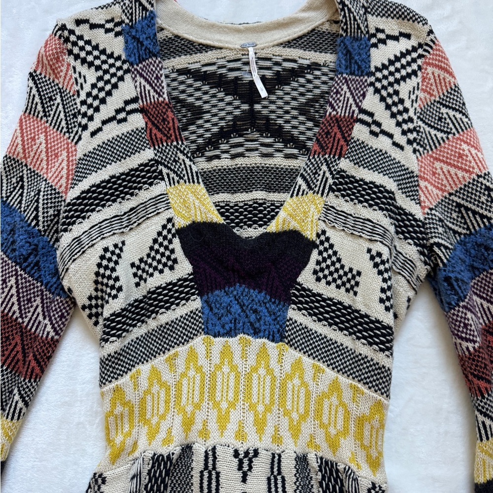 Free People Patchwork Sweater Dress - Picture 3 of 5